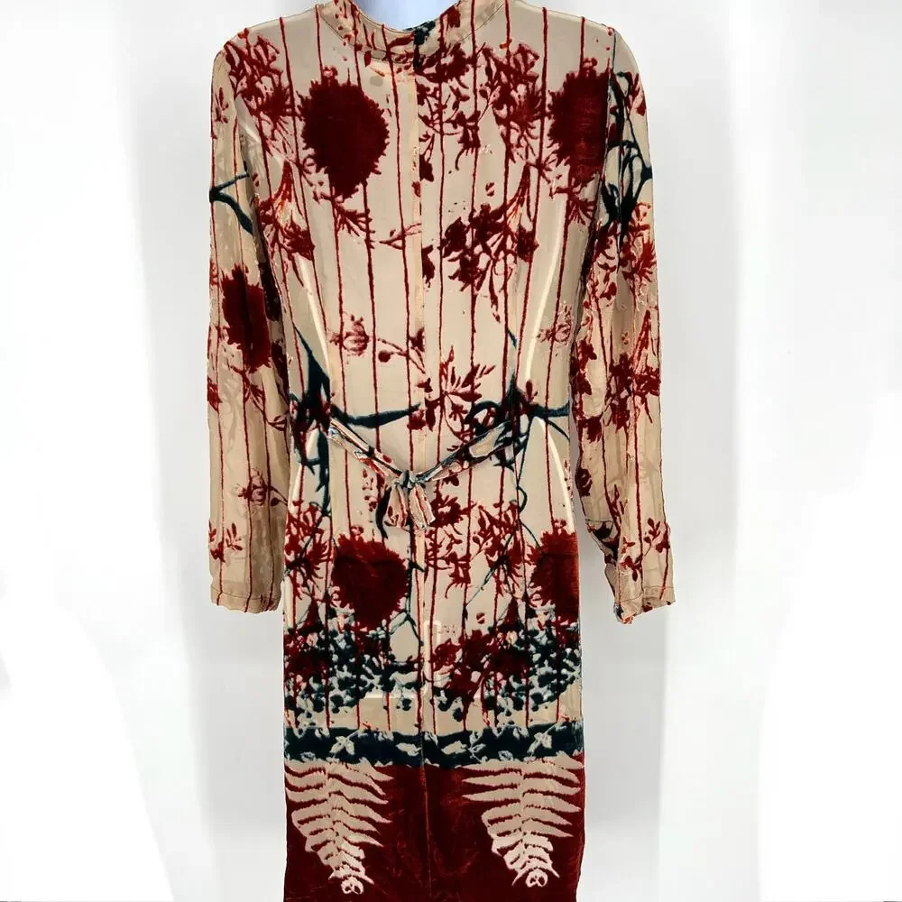 Oilily Vintage Y2K Velvet Burnout Sheer Duster Euro Size 36 (Small) - Picture 5 of 10